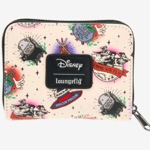 Loungefly Disney Hocus Pocus Icons All Over Print Mini Zip Around Wallet New!